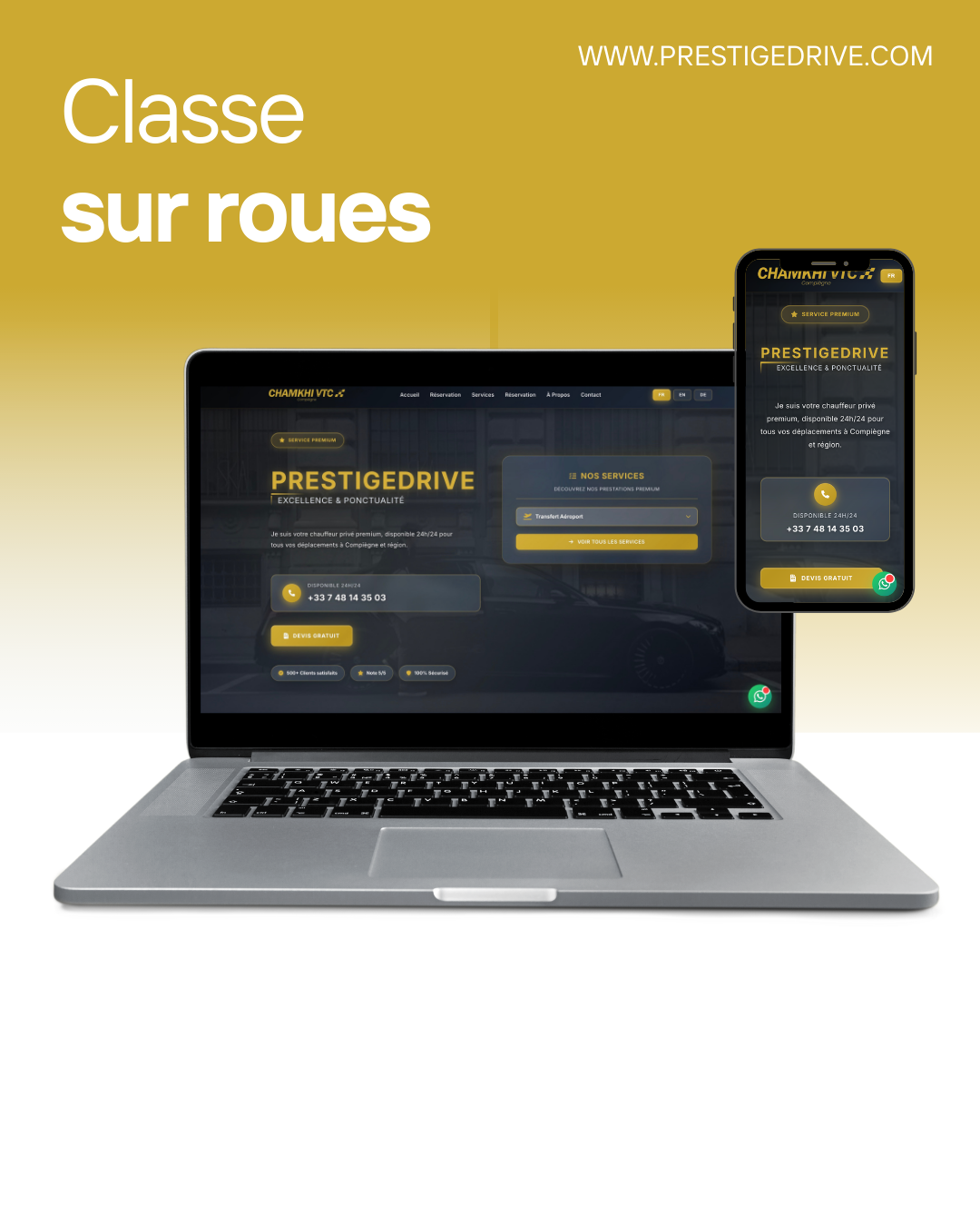 Création site web VTC luxe - Prestige Drive Alsace