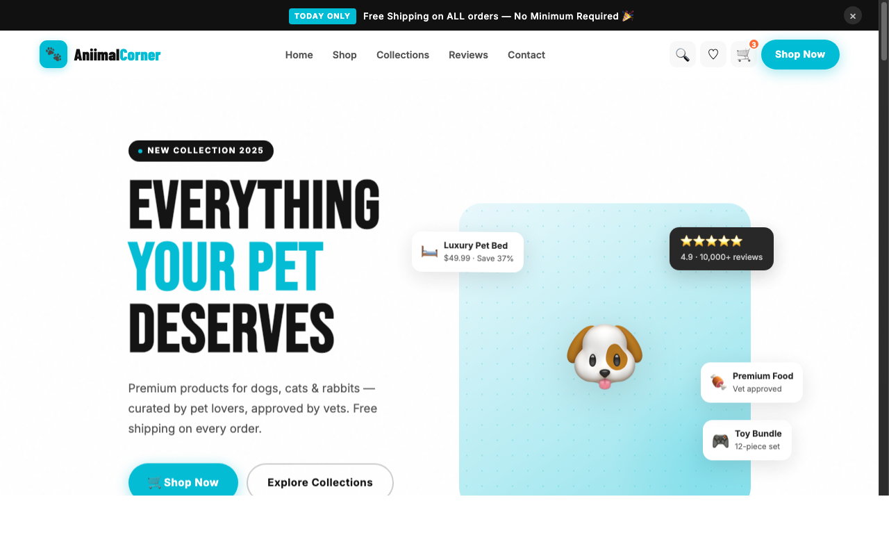 AniimalCorner e-commerce